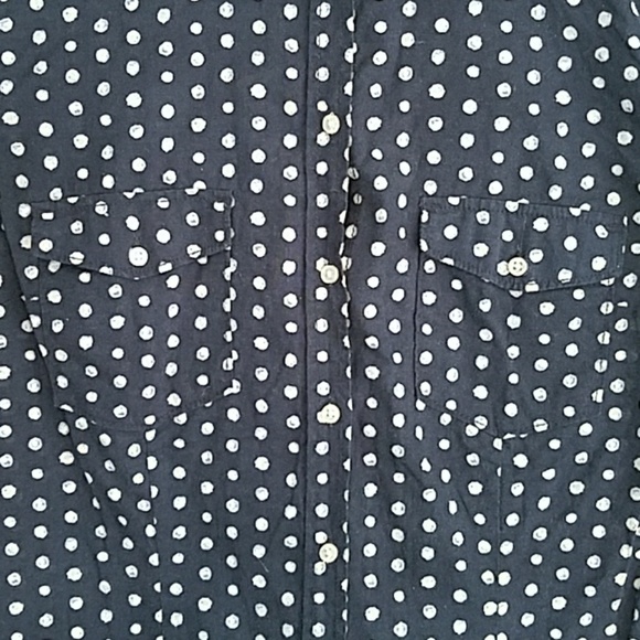 3/$20 H&M L.O.G.G. - Navy Blue Button Down Blouse - Picture 3 of 8